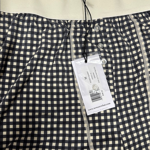 WeWoreWhat Boxer Short in Gingham Antique‎ White & Black NWT Size M - Picture 5 of 5